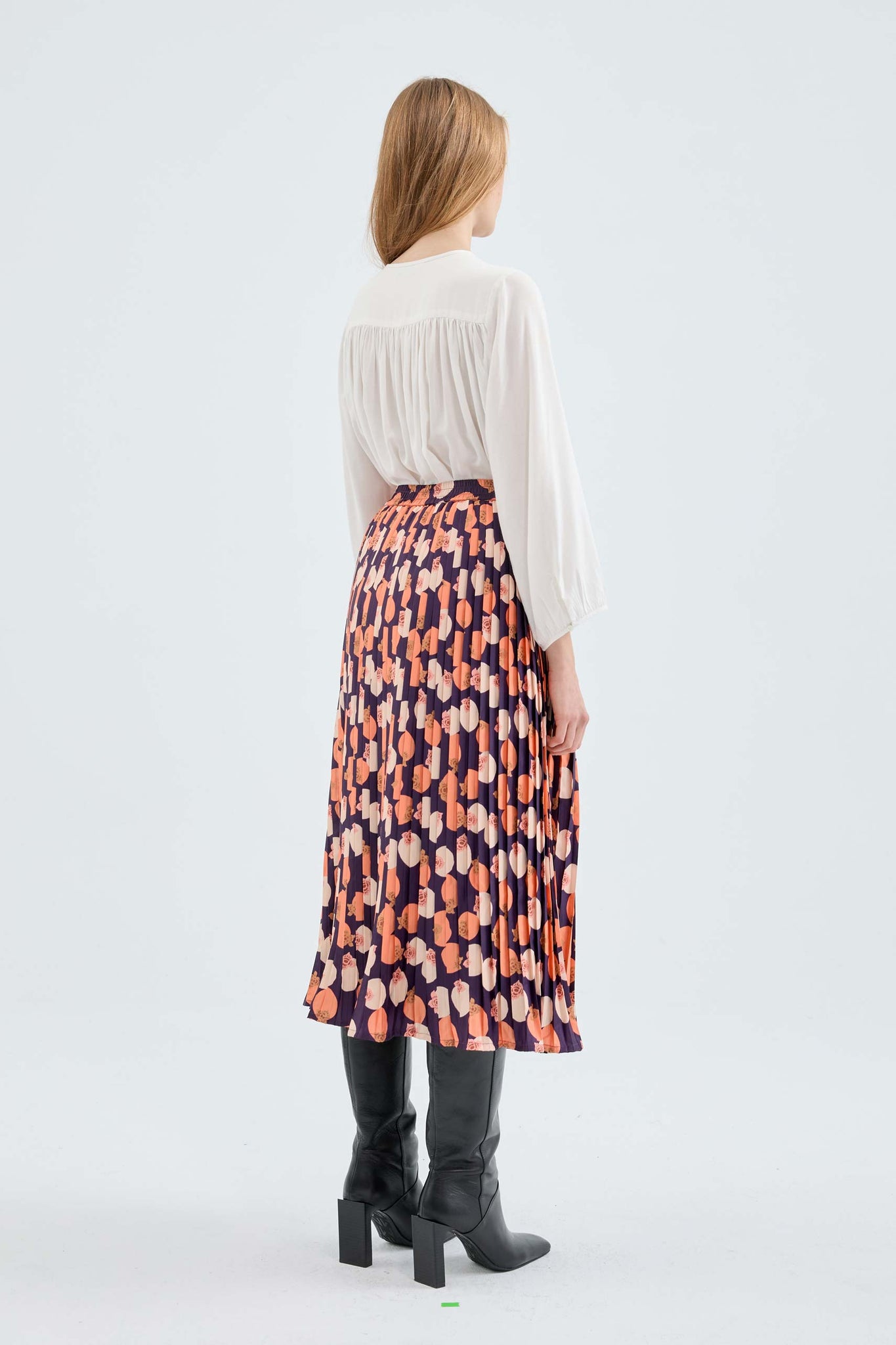 Isla Pomegranate Print Midi Skirt