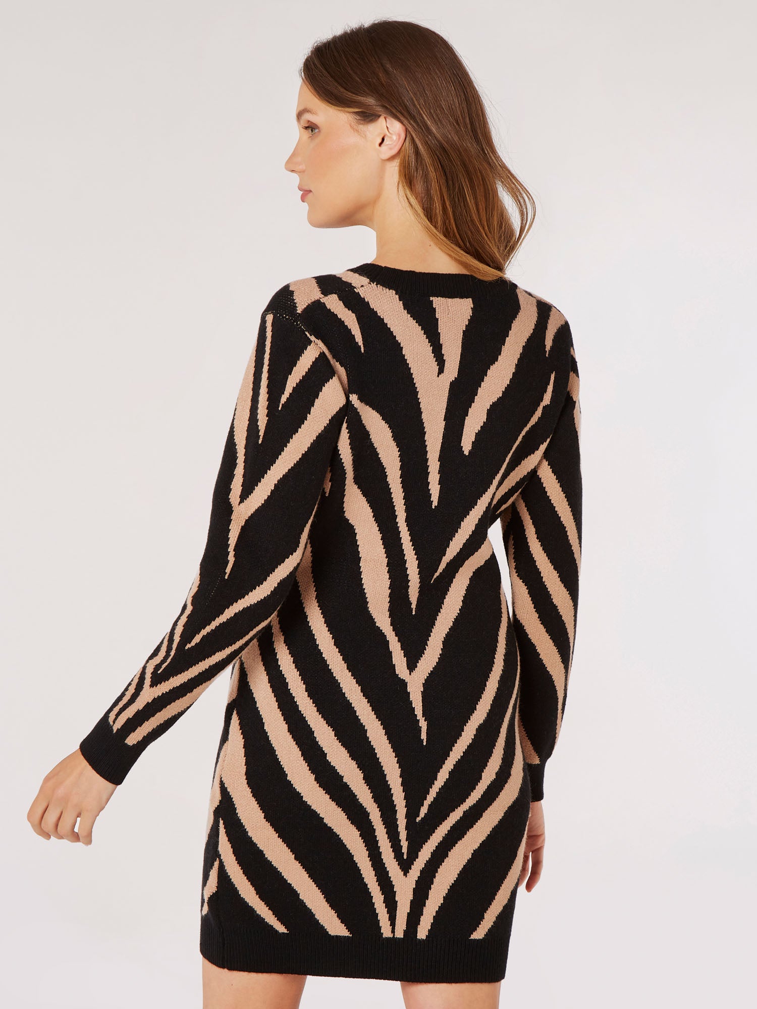 Cora Zebra Print Sweater Dress