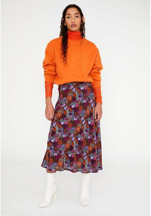 Aurora Floral Print Midi Skirt