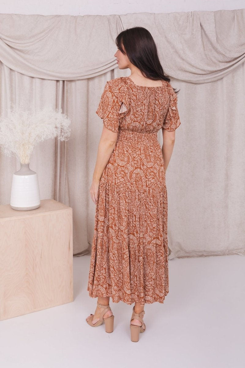 Shay Maxi Dress in Golden Floral