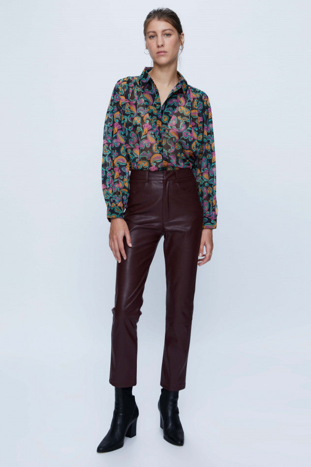 Evelyn Paisley Button Down Blouse