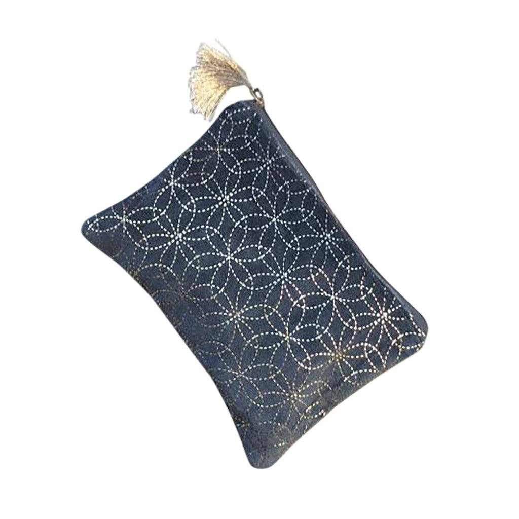 Black with Gold Circles Large Pouch