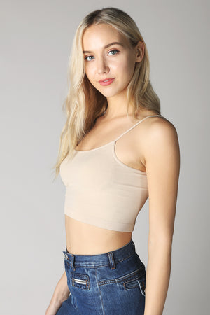 Basic Spaghetti Strap Cropped Layering Tank - Comes in 2 colors