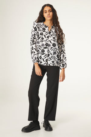 Emily Floral Blouse with Ruffle Detail