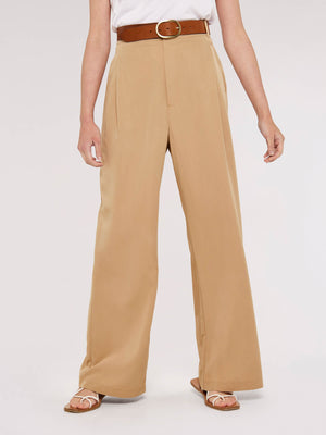 Sandra Soft Touch Palazzo Trouser in Stone