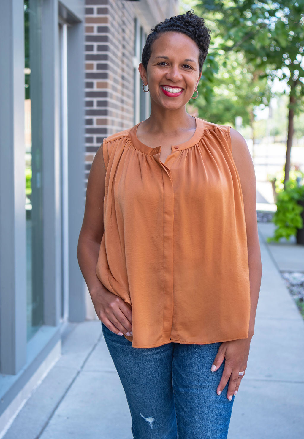 Marion Sleeveless Blouse in Copper