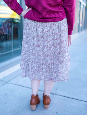 Primrose Pleated Knee Length Skirt