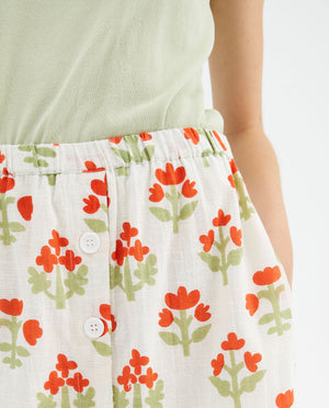 Paisley Flower Midi Skirt