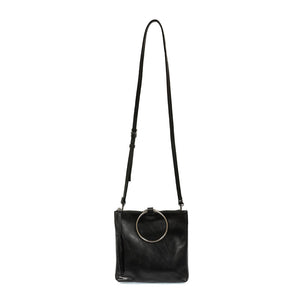 Amelia Ring Tote Bag in Black with Silver