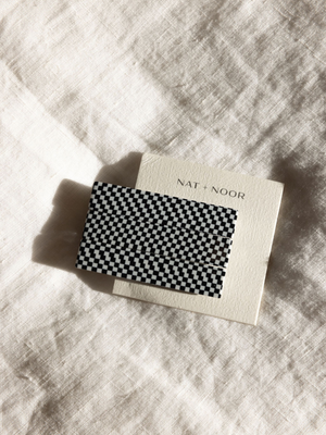 Flora Hair Clips in Black & White checkered by Nat + Noor